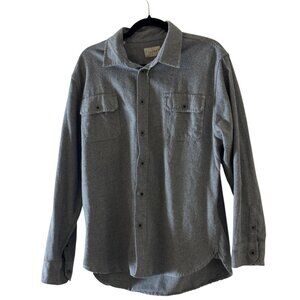 JACHS Men’s Gray Button-Down Shirt Size Large Long Sleeve Casual Workwear